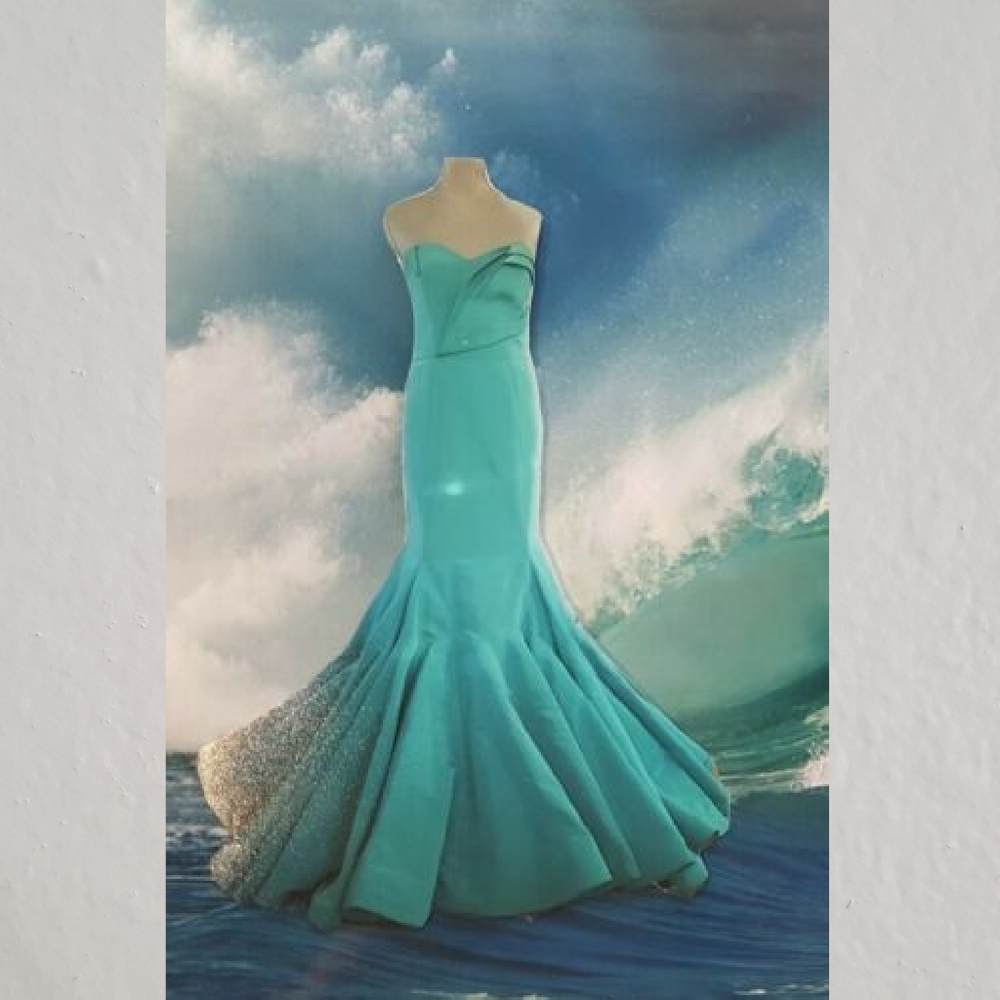 $7,000 OSCAR DE LA RENTA PICASSO OCEAN WAVE GOWN 8